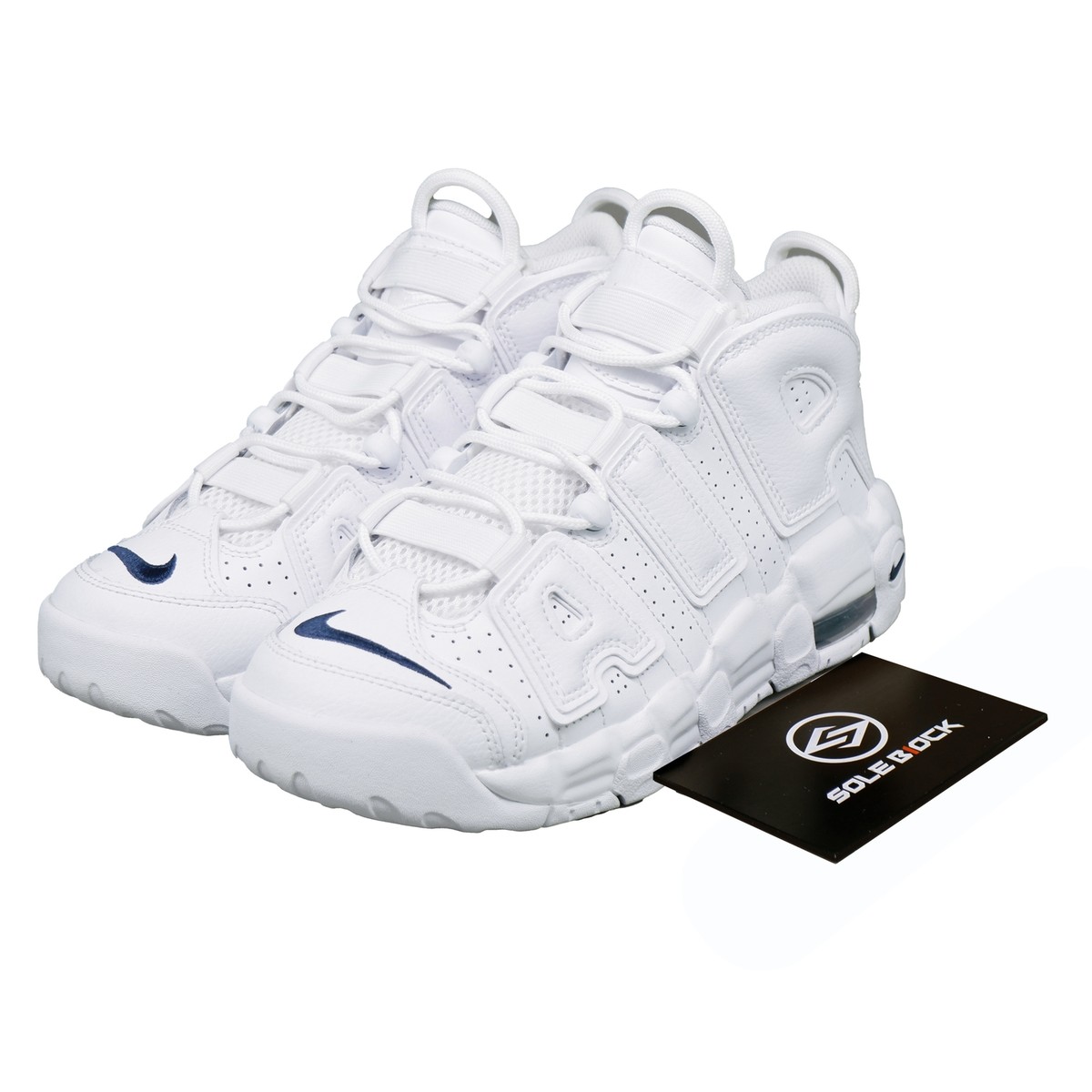 Size 3.5 (GS) - Nike Air More Uptempo Mid White Midnight Navy for