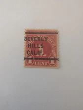 1931 US Scott #J80 1-Cent Postage Due Precancel Beverly Hills Calif Stamp  B26
