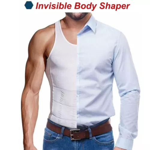 Mens Body Shaper Slim Tummy Vest Compression Shirt Tank Tops Shapewear Workout - Bild 15 von 39