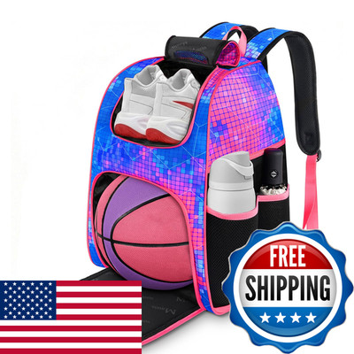 Matein Basketball Bag Sturdy Soccer Bag Ball Holder Shoe Compartment Large