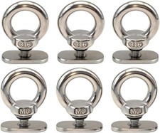Kayak Track Mount Accessories 6 Pack, Stainless Steel Tie down Eyelet Rail Syste