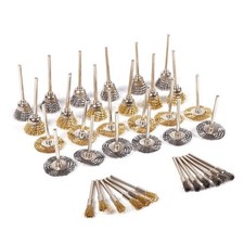 36 Pieces Stainless Steel and Brass Wire Brushes Wheel Cup Pen Brush Set Poli...