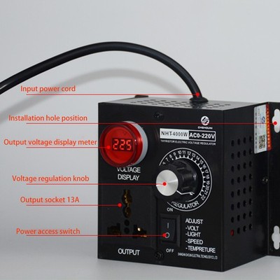 AC SCR Motor Regler 220V Spannungsregler 4000W Drehzahlregler Dimmer Controller