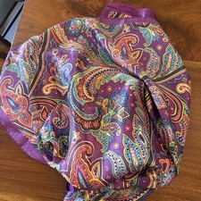 Silky Scarf Purple Paisley Pattern