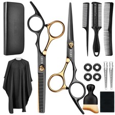 Hair Cutting Scissors Shears Kits, 15 Pcs Professional Stainless Steel Hairdr...