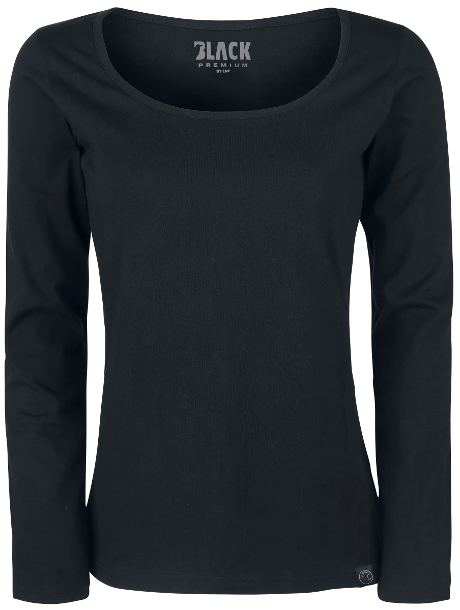 Black Premium by EMP Damen schwarze Basic Langarmshirts im Doppelpack