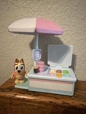 Disney Junior Bluey Bingo's Ice Cream Cart Complete Toy Playset Figure Umbrella