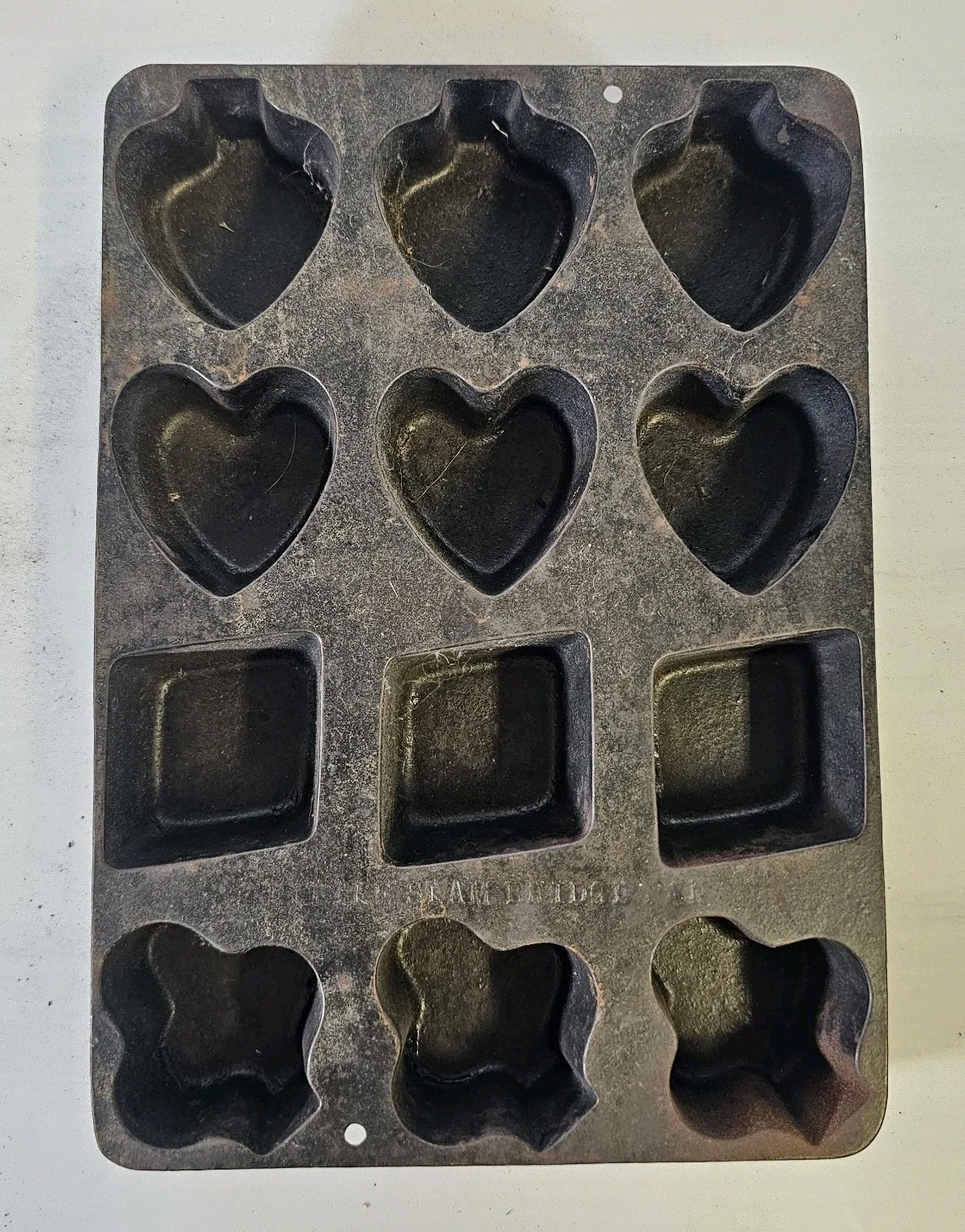 RARE Vintage Cast Iron Wagner Ware Sidney O 1340 Little Slam Bridge Pan