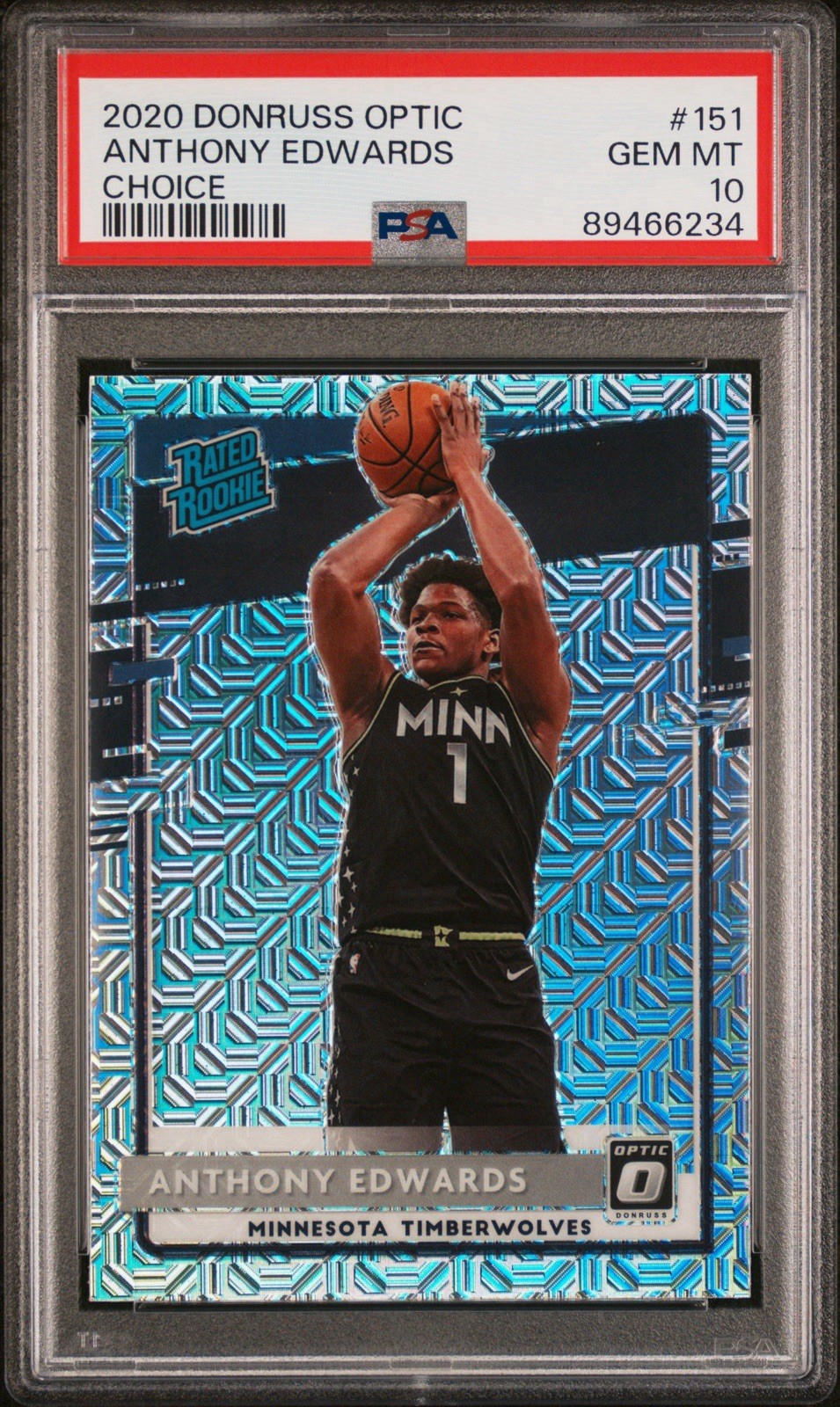 2020 Donruss Optic - Anthony Edwards Choice PSA 10 π Mojo Rookie (RC) view 1