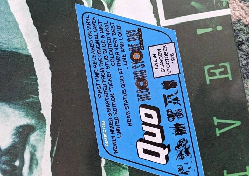 STATUS QUO - LIVE IN GLASGOW 27TH OCTOBER 1976 NIGHT 1 RECORD STORE DAY 2025 - Image 2 of 3