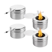 4Pcs Multifunctional Stainless Steel Burners with Lid Gel Heaters Container