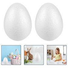3pcs Easter Craft Eggs DIY White Smooth Polystyrene Foam Egg Shapes for Spring