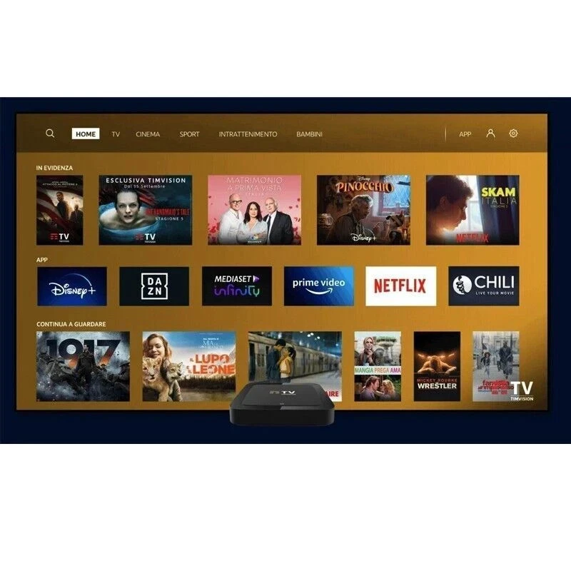 Tim Vision tim Box Sagemcom o Technicolor Decoder dvb T2 android 4k - Immagine 3 di 3