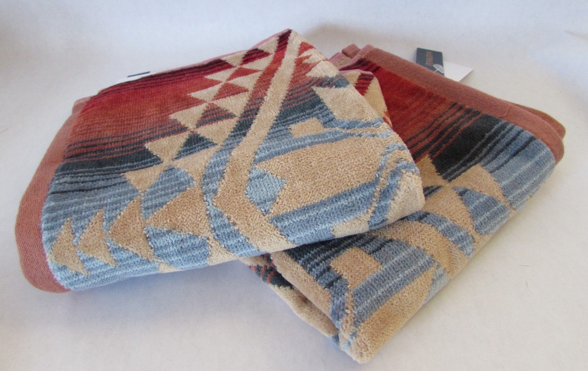 Pendleton Jacquard 2 Washcloth Towel Set Desert Sky CanyonLands 13" x 13" Towels
