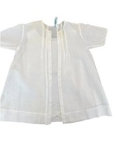 Feltman Bros Vintage Infant white baby gown W/overcoat white buttons 0-3 Months