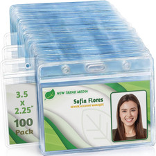 ID Card, Name Tag, Badge Holders - 3.5X2.25, 100 PK, Horizontal Sealable