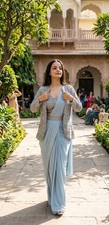 Ready-to-Wear Designer Saree for Adults Bollywood Party and Indian Pakistani Wed