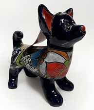 NUEVO Chihuahua Mexicano Estatua Escultura Perro Arte Popular Arte Arcilla Pintado a Mano México