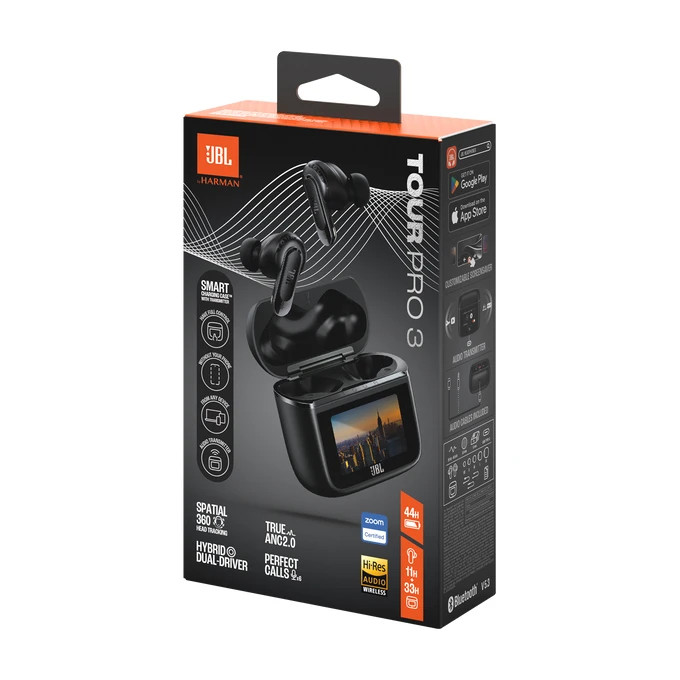 JBL Tour Pro 3 Auricolari Bluetooth senza fili con cancellazione del rumore - Nero