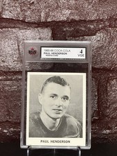 1965-66 Coca-Cola Paul Henderson RC Rookie Card KSA 4 VGE Team Canada. rookie card picture