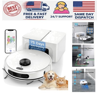 Robot Vacuum and Mop Combo, Mapping Robotic Vacuums Cleaner with 75 Days Self...