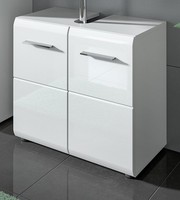 Waschbeckenunterschrank Weiß Hochglanz Waschtisch Badschrank 2-TüRig 60 Cm Cover