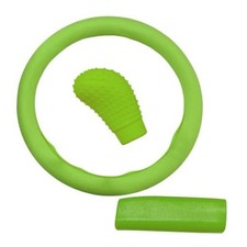3PCS Silicone Car Steering Wheel Cover Set, Anti-Slip Car Steering Wheel Green