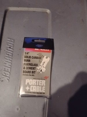Porter Cable 1/4'' Solid Carbide Burr Fiberglass & Cement Board Bit No. 43229