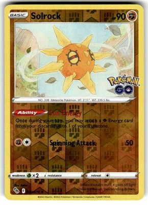 Pokémon GO Pokémon TCG Solrock 039/078 NM Reverse Holo 