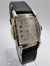 Vintage 1950’s 10k Gold Plated Gotham 15 Jewels Tank Watch Rare Classy