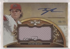 2013 Topps Triple Threads Unity Jumbo Relics Sepia 6/75 Tyler Skaggs Auto v1x
