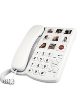 Big Button Picture Phone Corded Telephone Picture Buttons SOS Speakerphone White