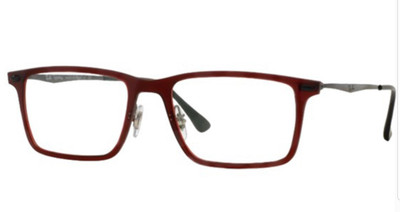 Ray Ban 7050 5456 54 Burgundy Gunmetal Matte Eyeglasses Rayban RB7050