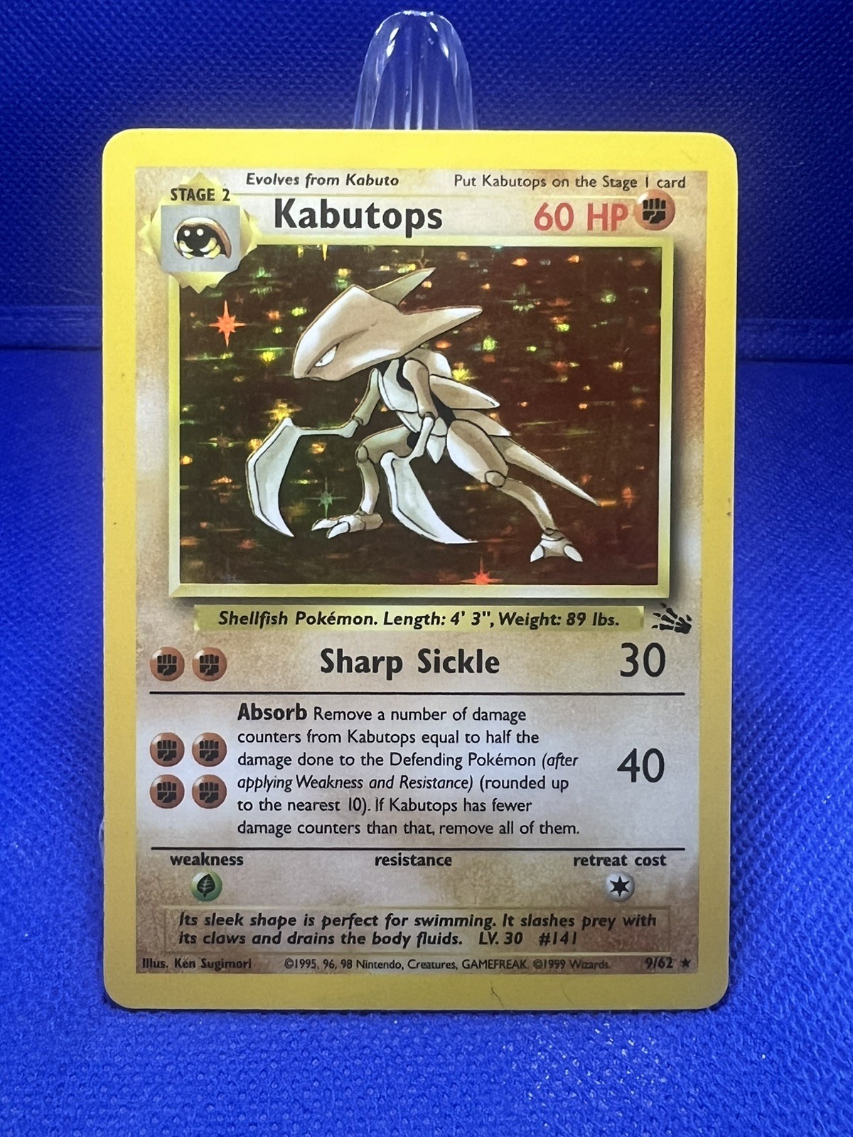 Kabutops Pokemon Card TCG 9/62 Fossil Set Unlimited Holo