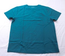 Mandala Men's V-Neck 2-Pocket Short Sleeve Scrub Top JK5 Peacock Medium NWT