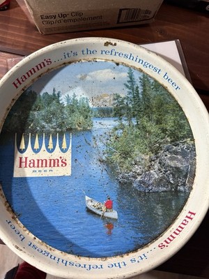 Vintage 1960s Original Hamm's Beer Metal Serving Tray 13 inches diameter