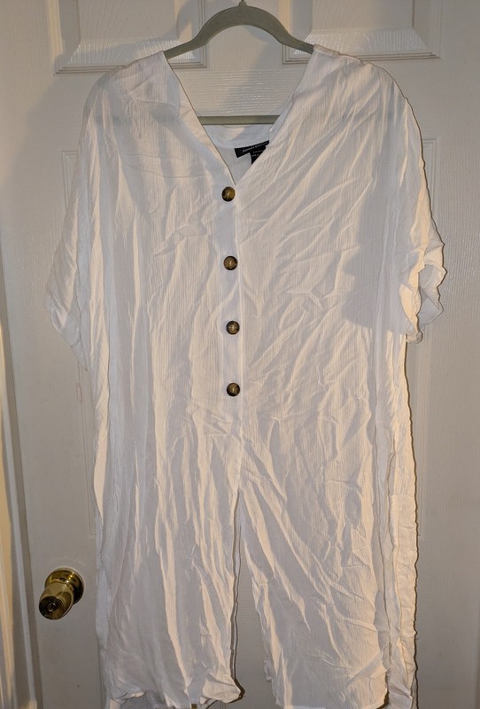 Ashley Stewart White Blouse Tunic SZ 18 Nwot 