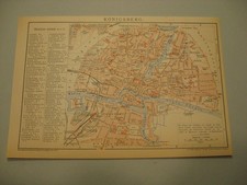 1 x K&ouml;nigsberg Stadtkarte von 1894 mit Stra&szlig;enregister-Antike Lithographie