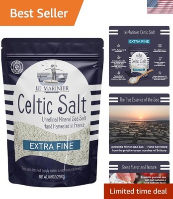 Organic Celtic Sea Salt 8.81oz Extra Fine - Pure & Flavorful Culinary Essential