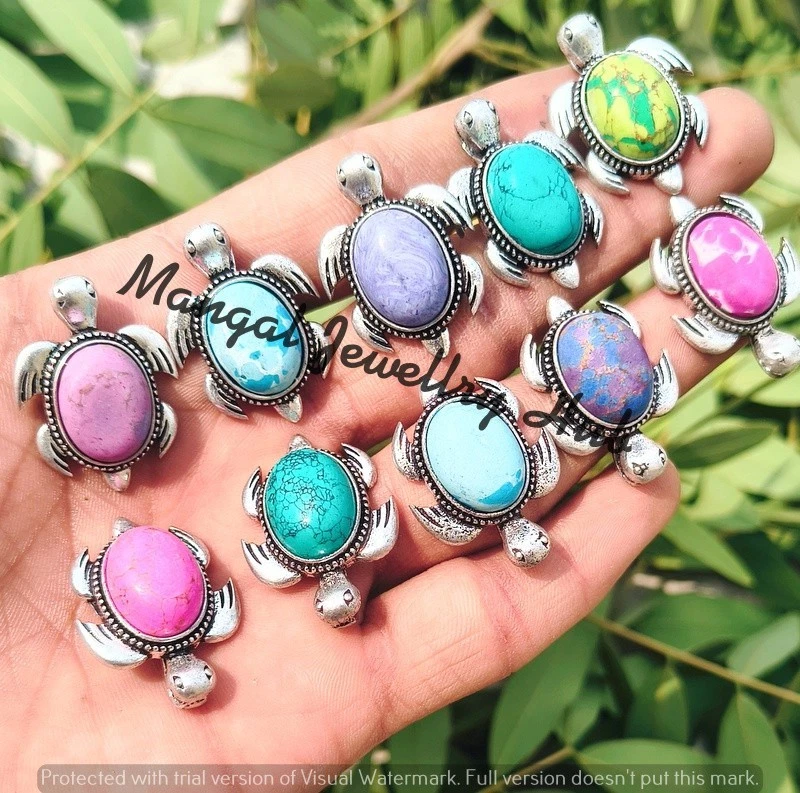 Laimons Collier pour fille avec pendentif tortue de 9 mm - Avec chaîne