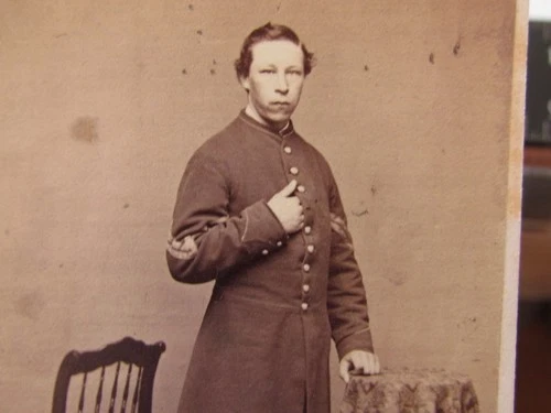 Civil War Corporal in Portland Maine cdv photograph