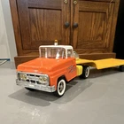 Tonka Pressed Steel Truck Trailer Orange Yellow White Black 1962 Toy Vehicle