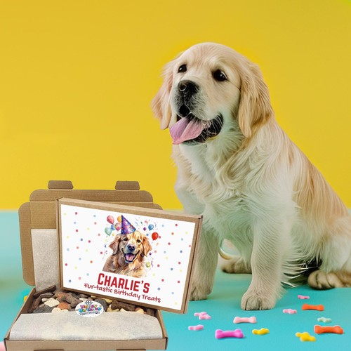 Confezione Regalo Compleanno Cane Personalizzata Trattare Cane Cucciolo Pet Qualsiasi Razza Regalo - Foto 3 di 9