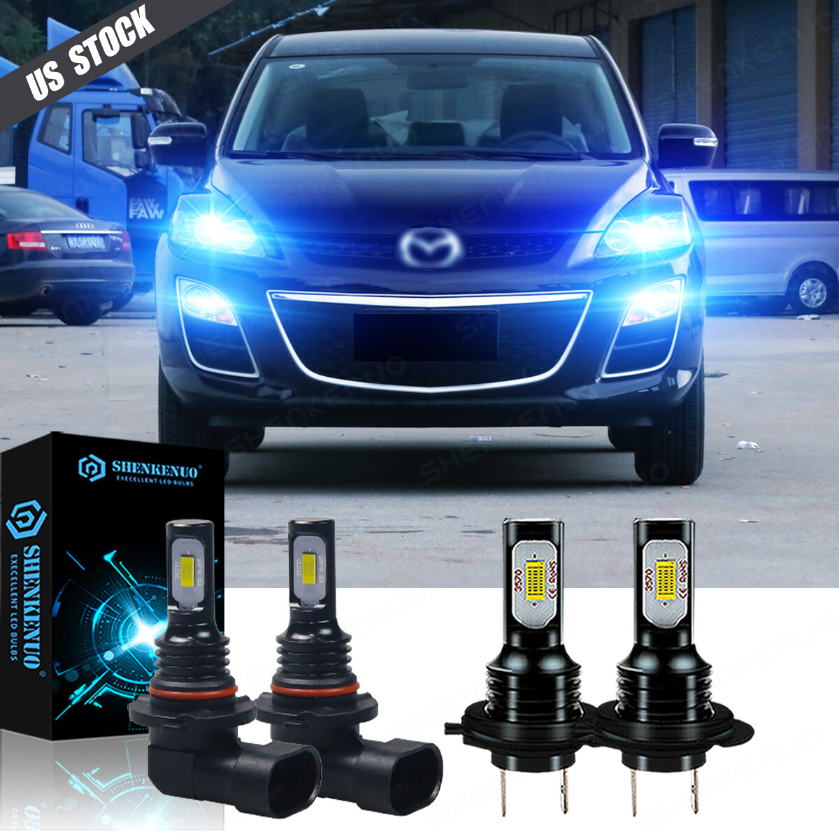 For Mazda CX-7 2007-2010 2011 2012 4X LED Headlight Bulb Combo