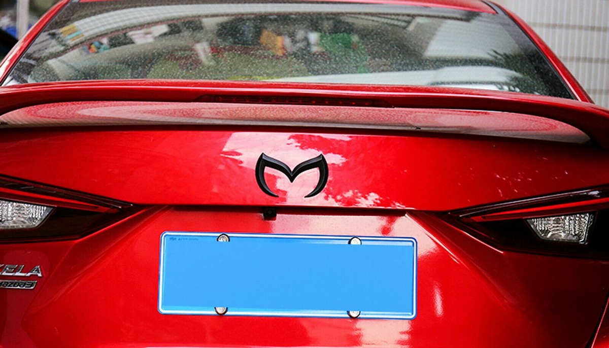 Carbon Fiber Red Evil M Logo Emblem Badge Decal For Mazda 3 / 6 / CX-5 / MX-5 Miata