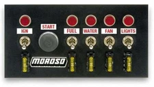 Moroso Drag Race Switch Panel Incl. Five on/off Switches Starter Button 74131