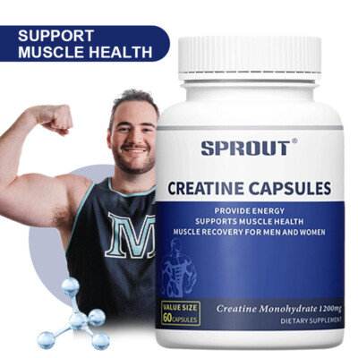 Creatine Monohydrate 60 Capsules - 1200 mg Per Serving