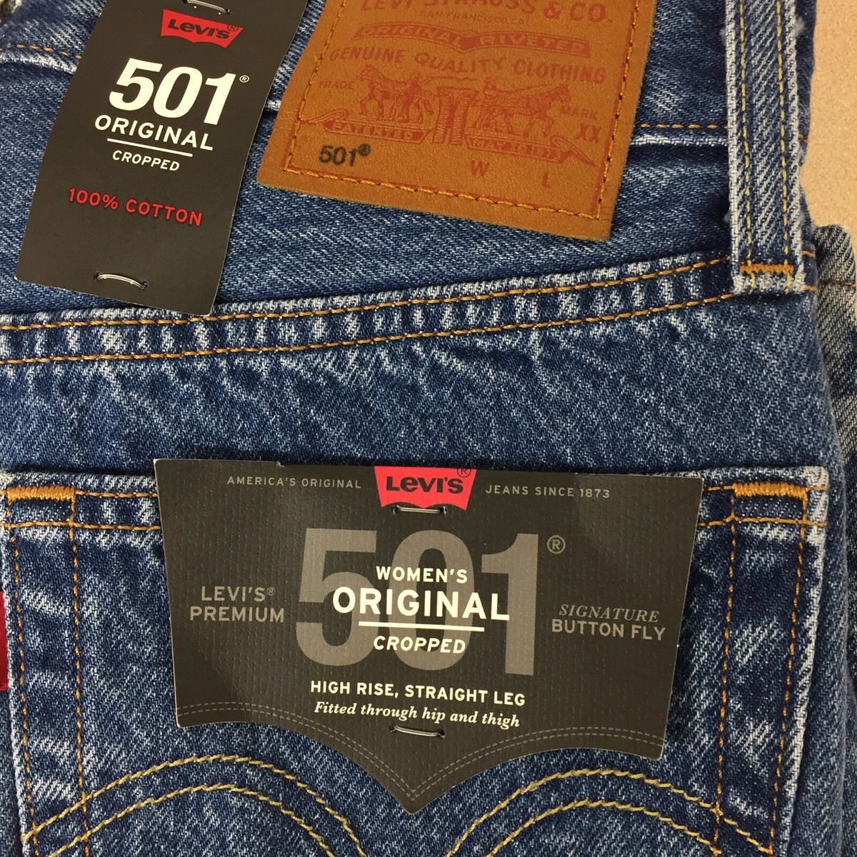 JOURNAL STANDARD別注LEVI’S 501 90S CROP 26 Levi's 501 Women's 26 Gray Studded Premium Denim Cropped Leg
