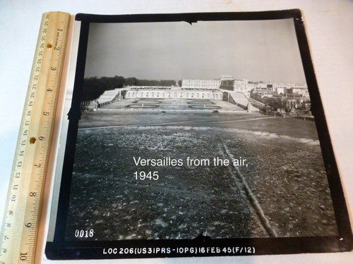 Palace of Versailles, France, 1945 post World War II original aerial photo