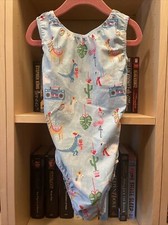 Foxy  s GYMNASTICS dance LEOTARD size child 12 HOLIDAY CHRISTMAS DINOSAUR foxy
